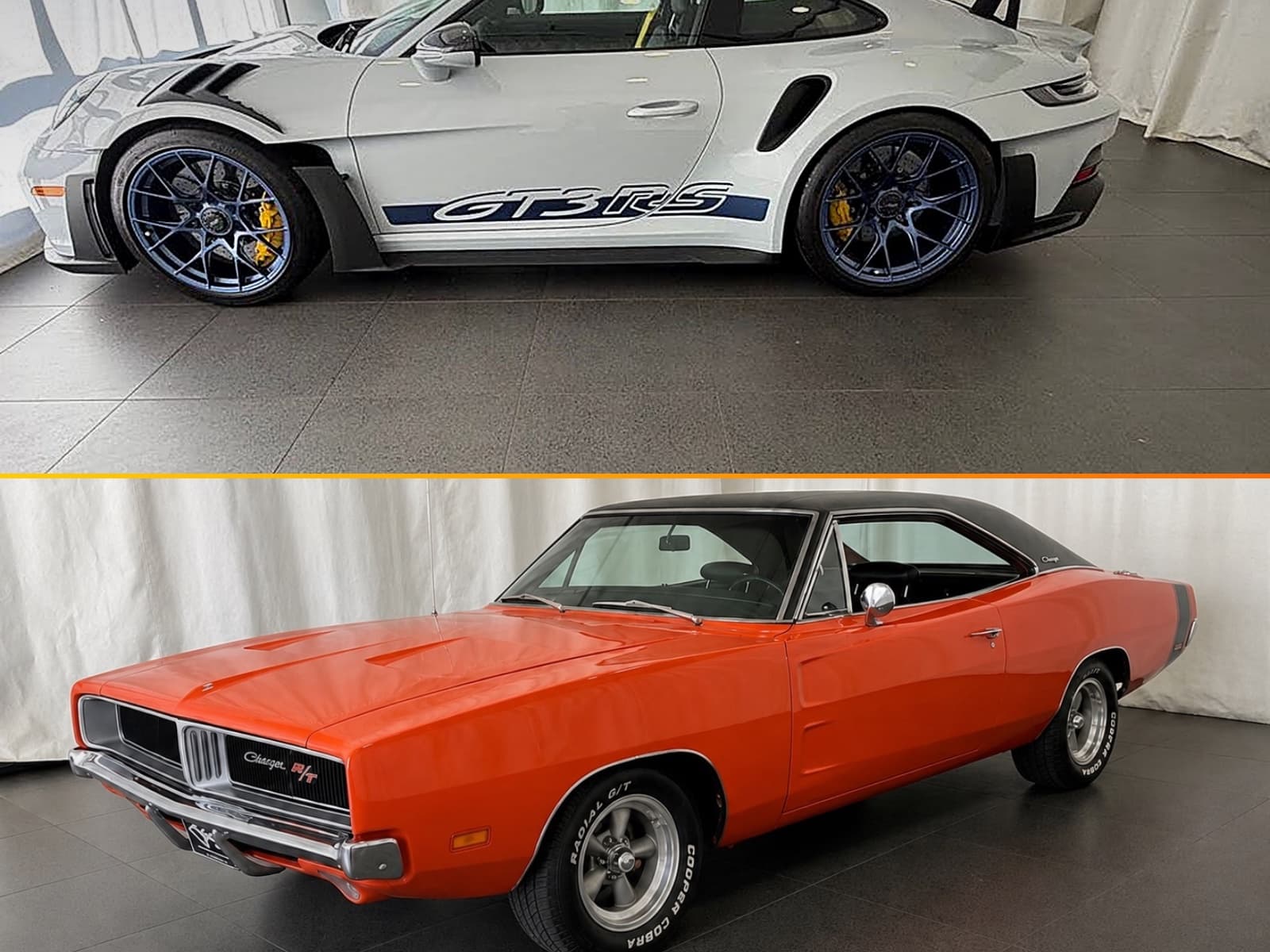2025 Porsche 911 GT3 RS and 1969 Dodge Charger R/T β both grand prizes